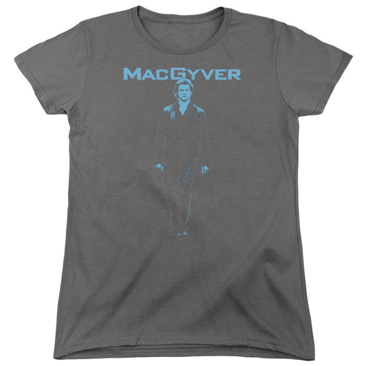 MACGYVER : MONO BLUE WOMENS SHORT SLEEVE Charcoal 2X