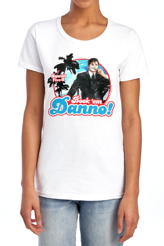 HAWAII 5 0 : BOOK EM DANNO WOMENS SHORT SLEEVE White SM