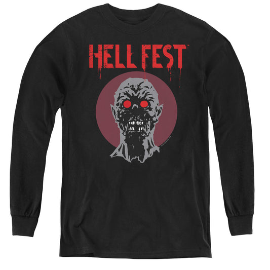 HELL FEST : LOGO L\S YOUTH BLACK MD