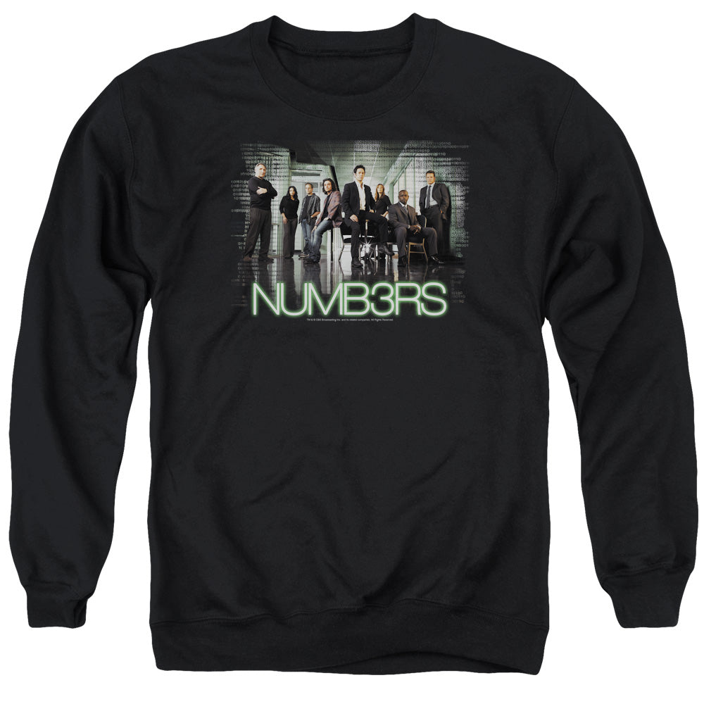 NUMB3RS : NUMB3RS CAST ADULT CREW NECK SWEATSHIRT BLACK 3X