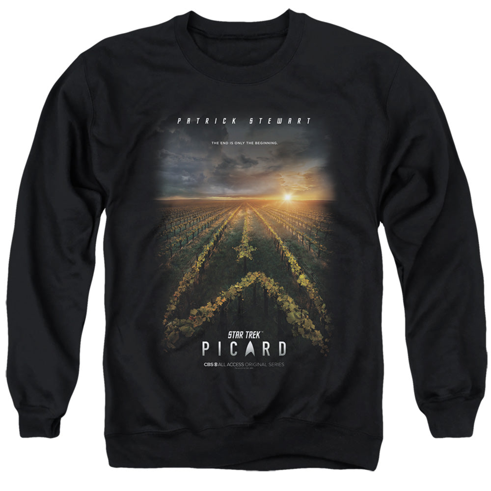 STAR TREK PICARD : PICARD POSTER ADULT CREW SWEAT Black 2X