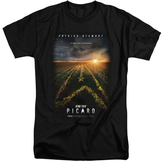 STAR TREK PICARD : PICARD POSTER ADULT TALL FIT SHORT SLEEVE Black 2X