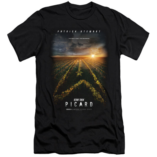 STAR TREK PICARD : PICARD POSTER  PREMIUM CANVAS ADULT SLIM FIT 30\1 Black 2X