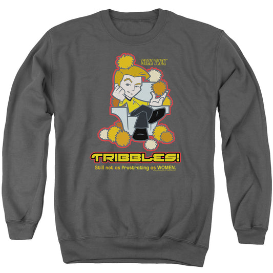 QUOGS : NOT AS FRUSTRATING ADULT CREW NECK SWEATSHIRT CHARCOAL 2X