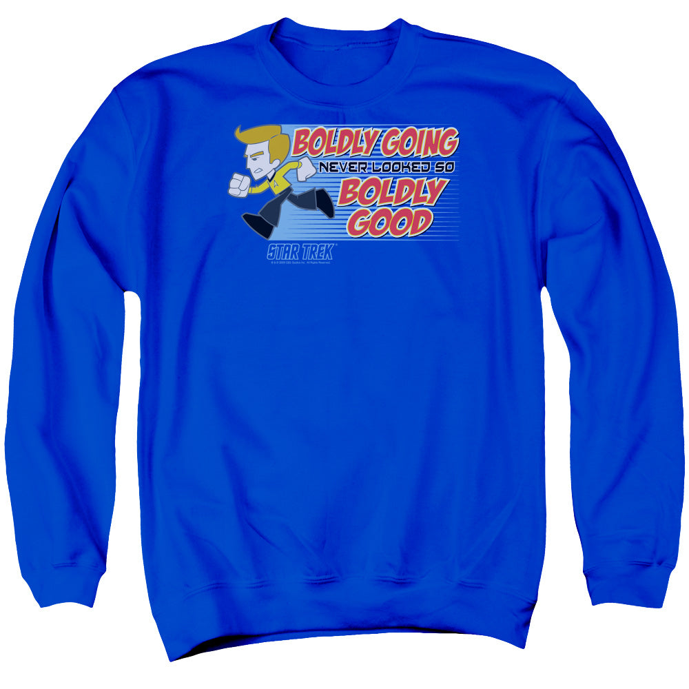 QUOGS : BOLDLY GOOD ADULT CREW NECK SWEATSHIRT ROYAL BLUE 2X