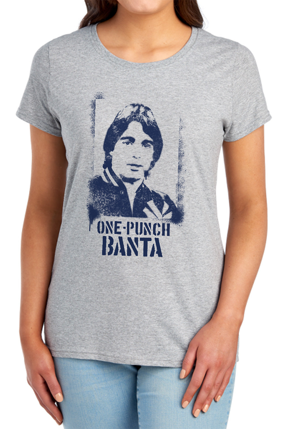 TAXI : ONE PUNCH BANTA S\S WOMENS TEE ATHLETIC HEATHER MD