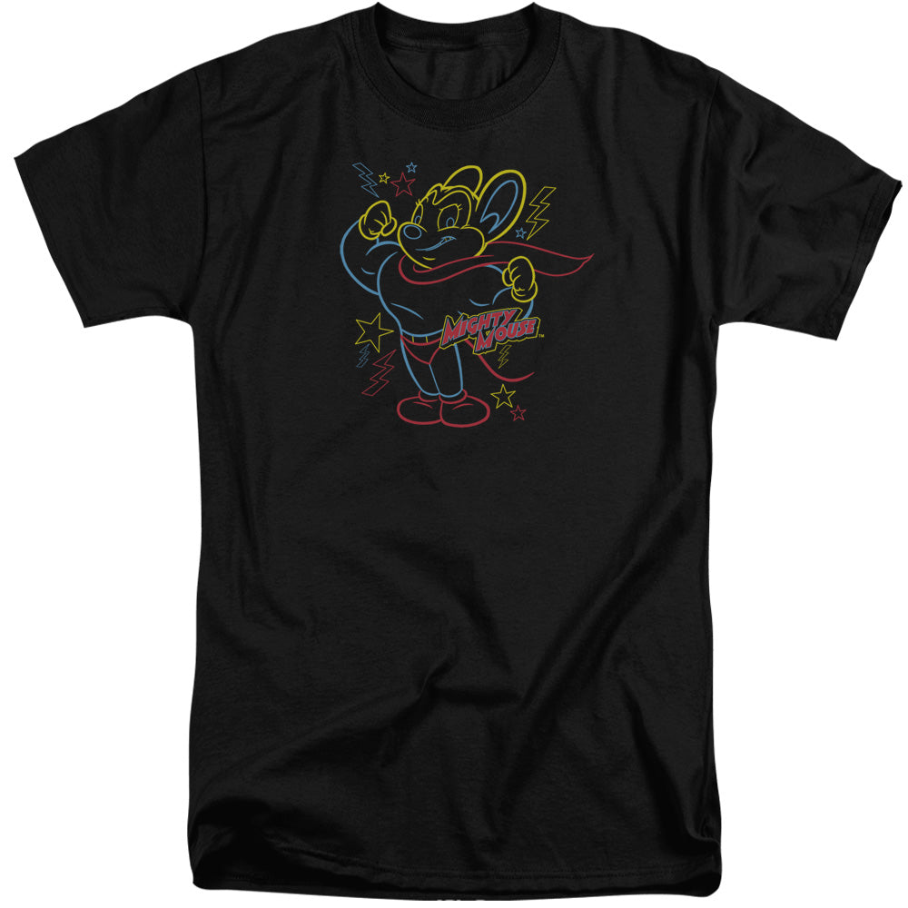 MIGHTY MOUSE : NEON HERO S\S ADULT TALL BLACK XL