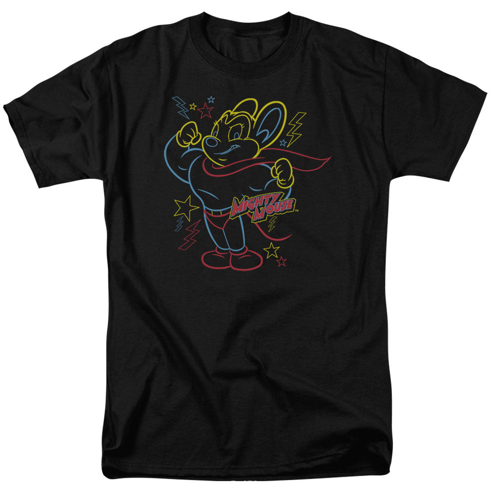 MIGHTY MOUSE : NEON HERO S\S ADULT 18\1 Black XL