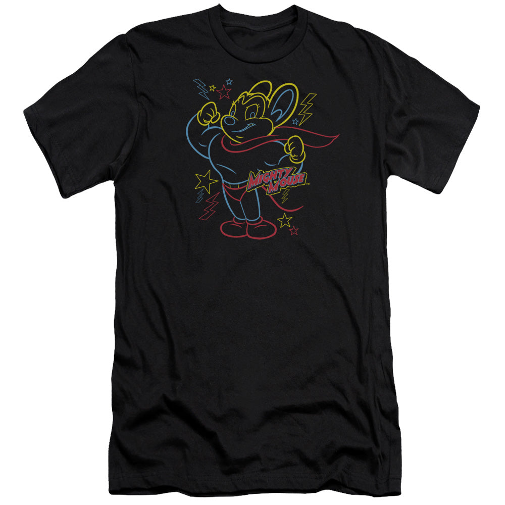 MIGHTY MOUSE : NEON HERO PREMIUM CANVAS ADULT SLIM FIT 30\1 BLACK 2X