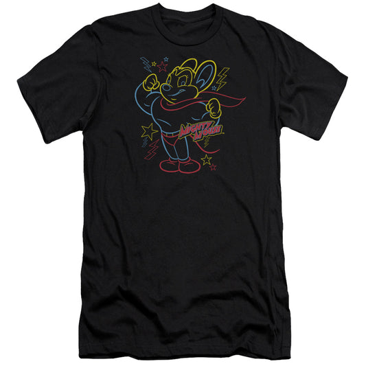 MIGHTY MOUSE : NEON HERO PREMIUM CANVAS ADULT SLIM FIT 30\1 BLACK 2X