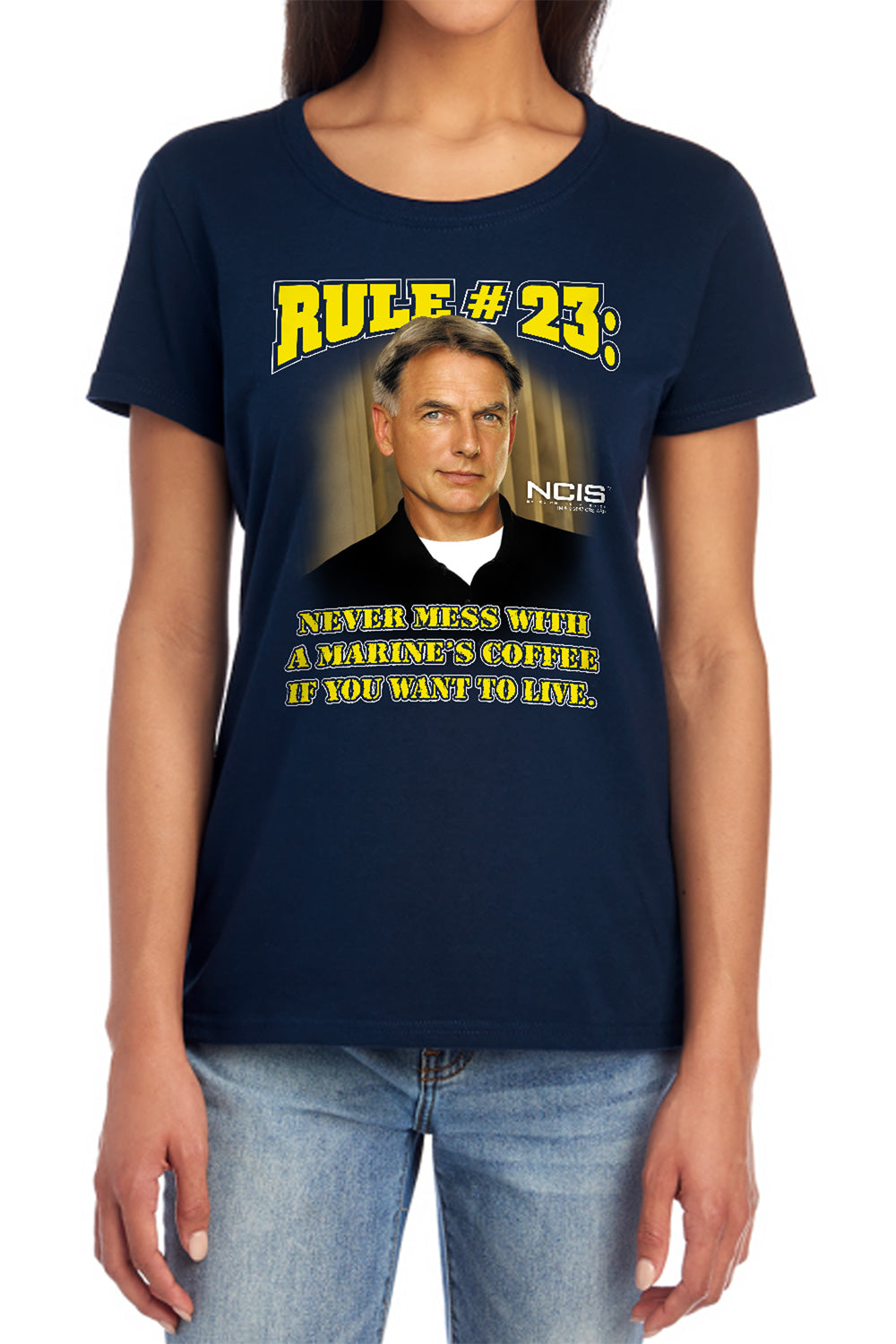 NCIS : RULE 23 S\S WOMENS TEE NAVY 2X