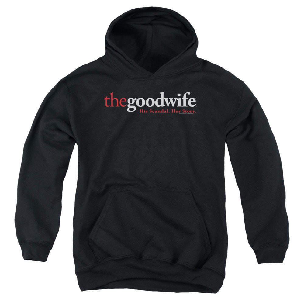 THE GOOD WIFE : LOGO YOUTH PULL OVER HOODIE BLACK LG