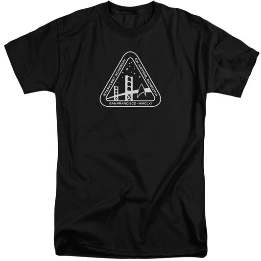 STAR TREK : WHITE ACADEMY LOGO S\S ADULT TALL BLACK 2X