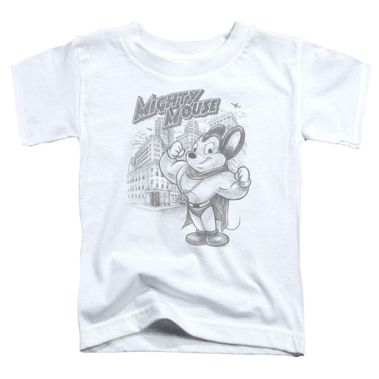 MIGHTY MOUSE : PROTECT AND SERVE S\S TODDLER TEE WHITE LG (4T)