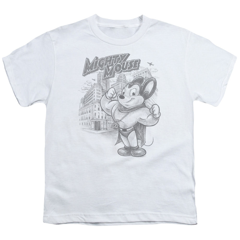 MIGHTY MOUSE : PROTECT AND SERVE S\S YOUTH 18\1 WHITE LG