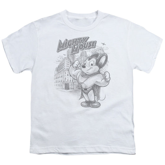 MIGHTY MOUSE : PROTECT AND SERVE S\S YOUTH 18\1 WHITE XL