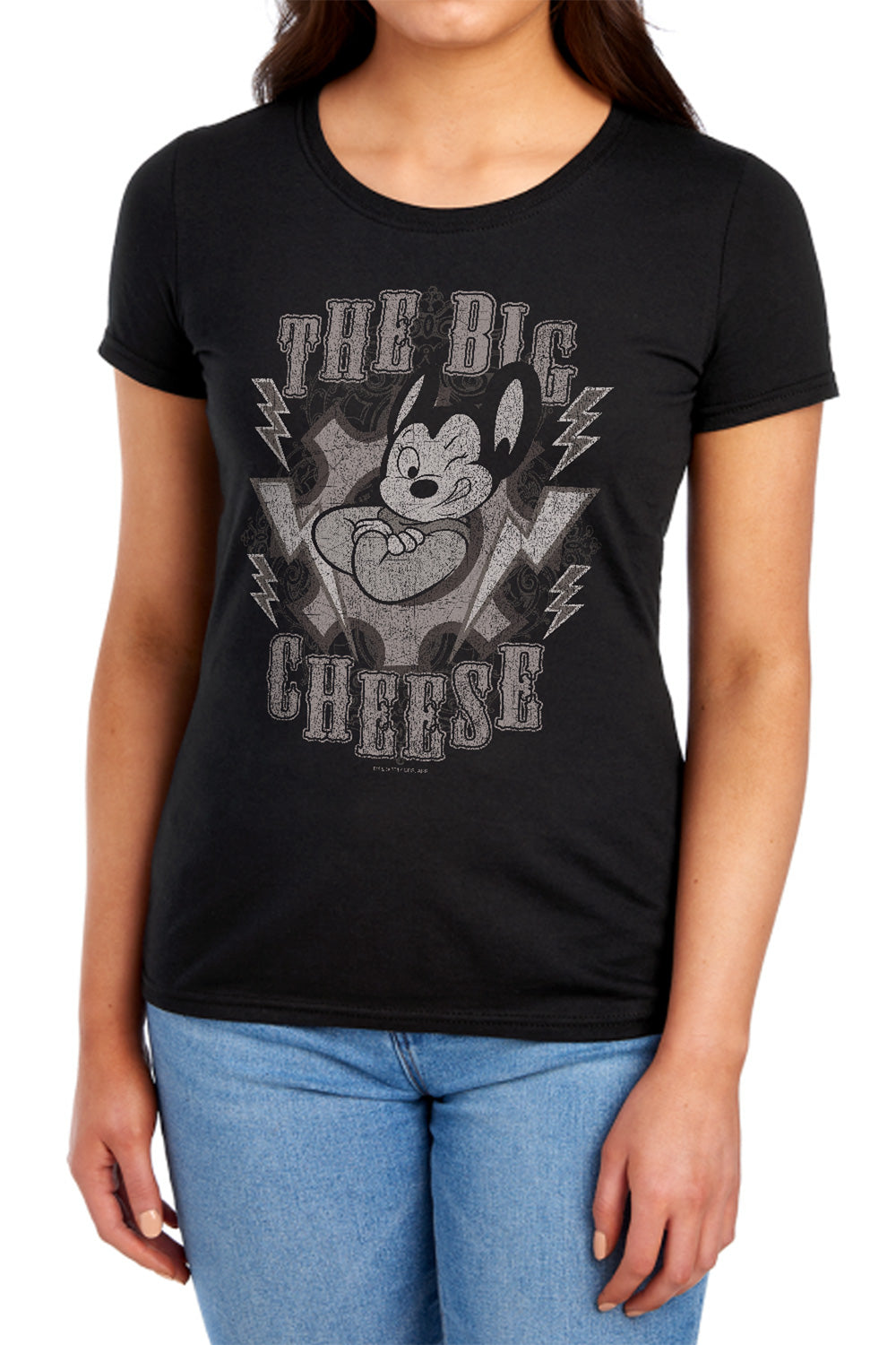 MIGHTY MOUSE : THE BIG CHEESE S\S WOMENS TEE Black 2X