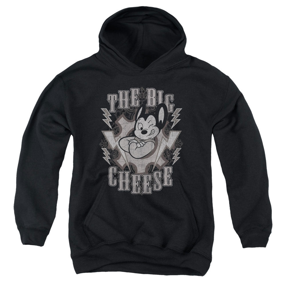 MIGHTY MOUSE : THE BIG CHEESE YOUTH PULL OVER HOODIE BLACK XL