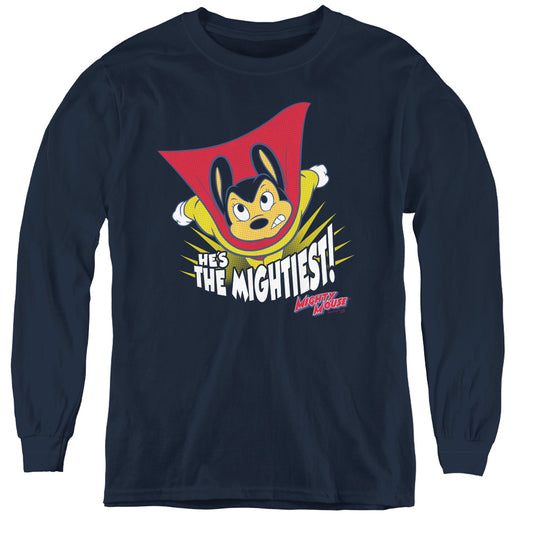 MIGHTY MOUSE : THE MIGHTIEST L\S YOUTH NAVY LG