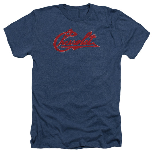 CHEVROLET : CHEVROLET SCRIPT DISTRESSED ADULT HEATHER Navy XL