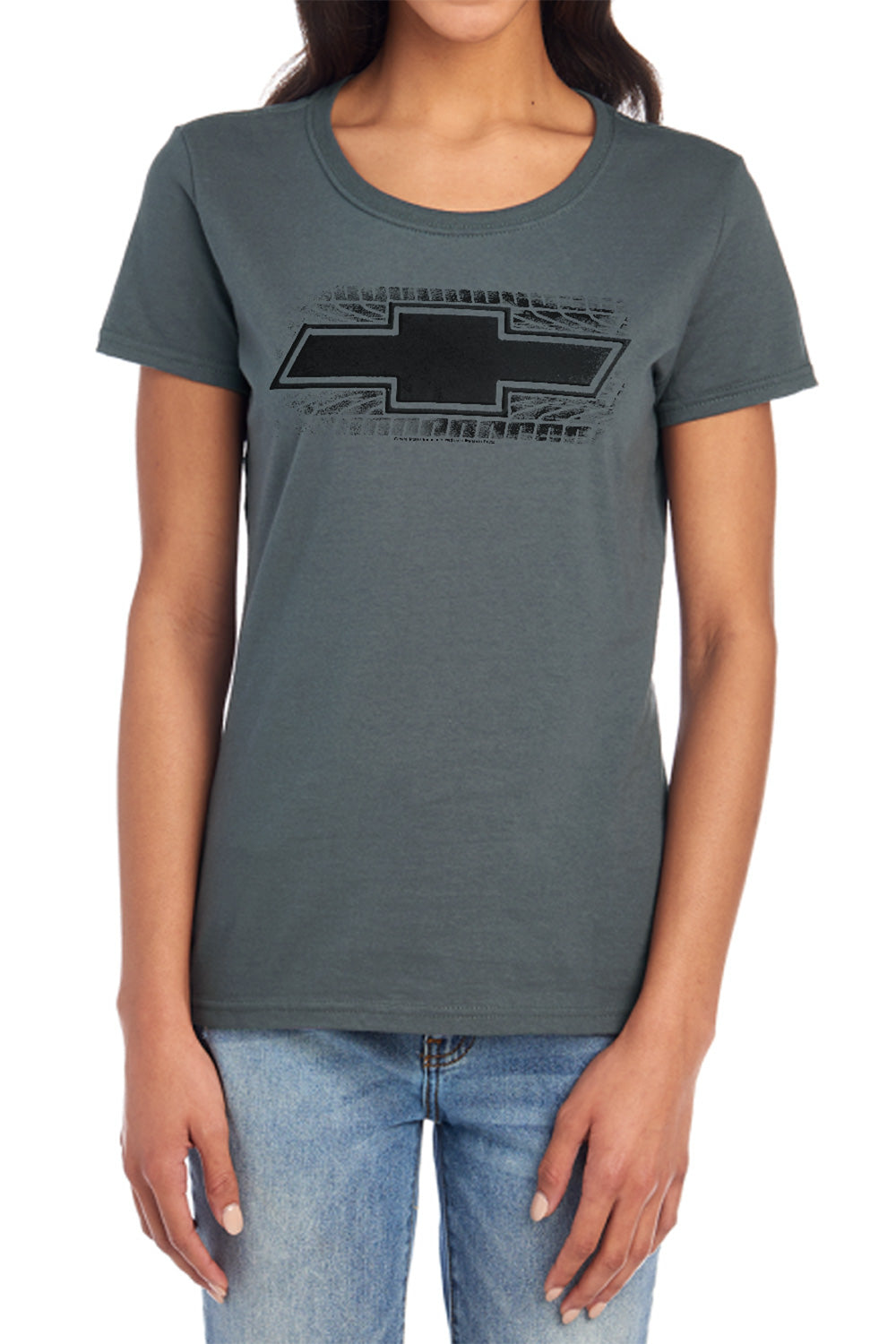 CHEVROLET : BOWTIE BURNOUT WOMENS SHORT SLEEVE Charcoal 2X