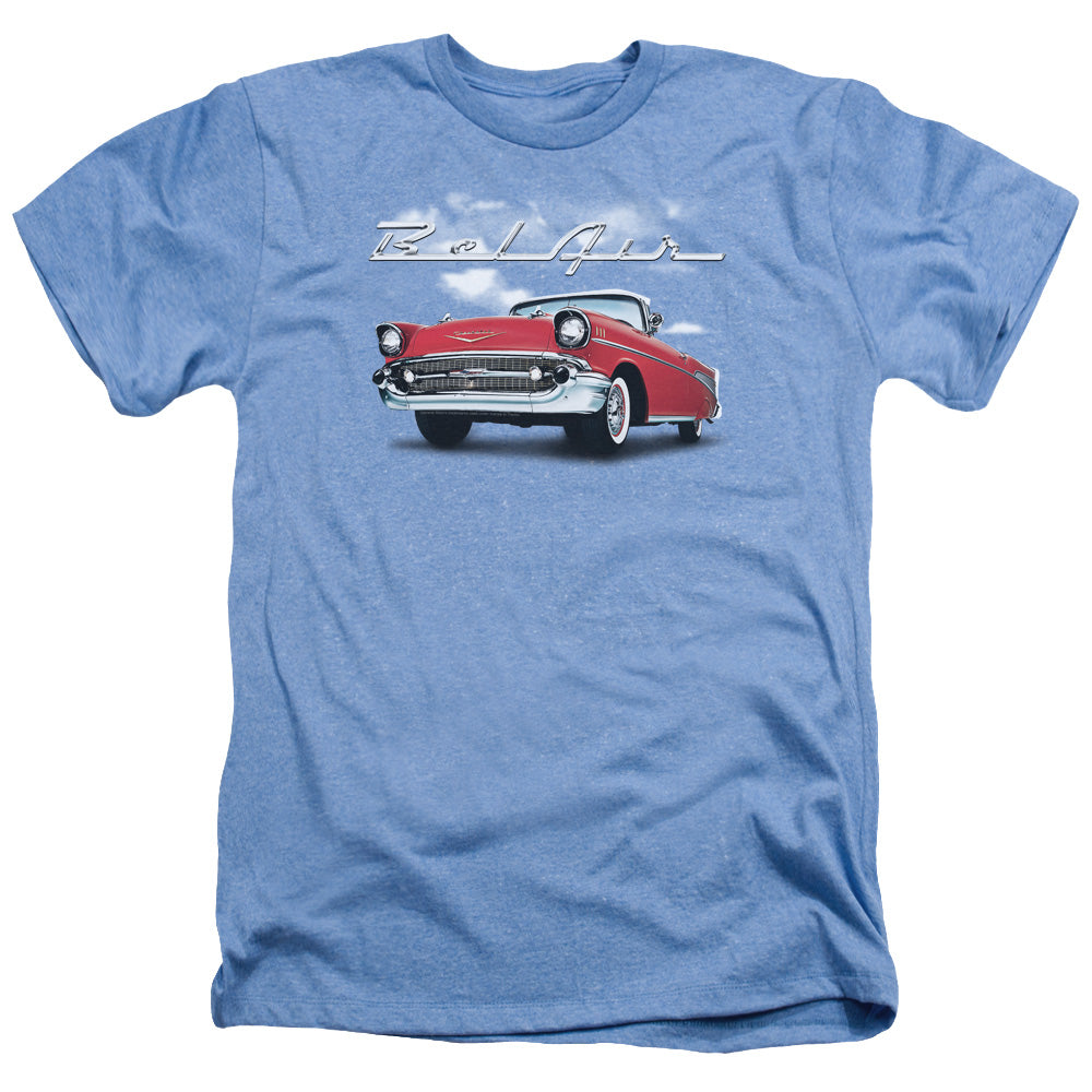 CHEVROLET : BEL AIR CLOUDS ADULT REGULAR FIT HEATHER SHORT SLEEVE Light Blue 3X