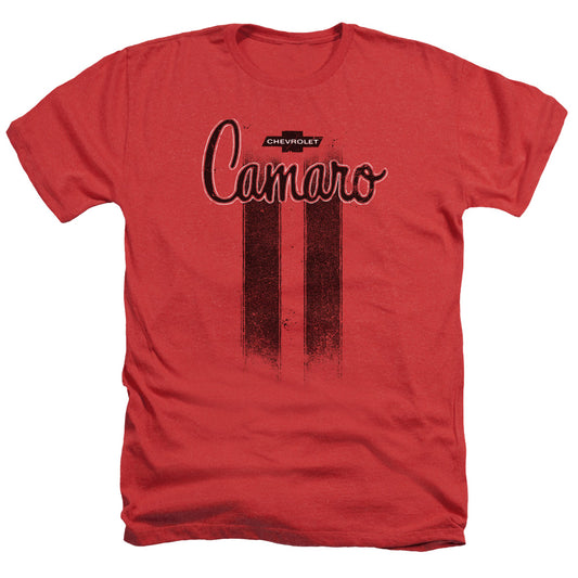 CHEVROLET : CAMARO STRIPES ADULT REGULAR FIT HEATHER SHORT SLEEVE Red 3X