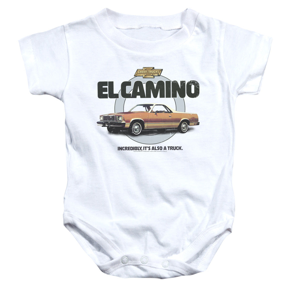 CHEVROLET : ALSO A TRUCK INFANT SNAPSUIT White LG (18 Mo)