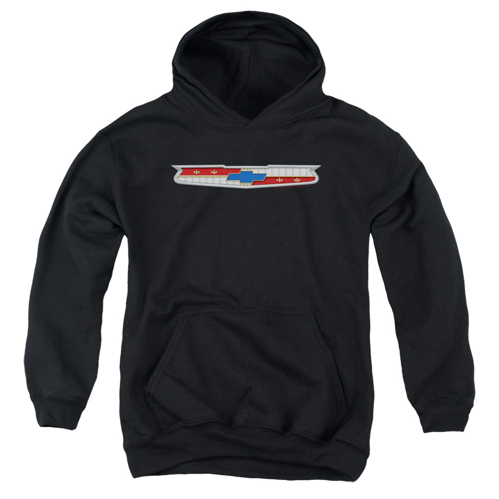 CHEVROLET : 56 BEL AIR EMBLEM YOUTH PULL OVER HOODIE Black LG