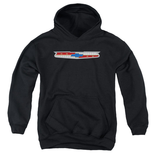 CHEVROLET : 56 BEL AIR EMBLEM YOUTH PULL OVER HOODIE Black XL