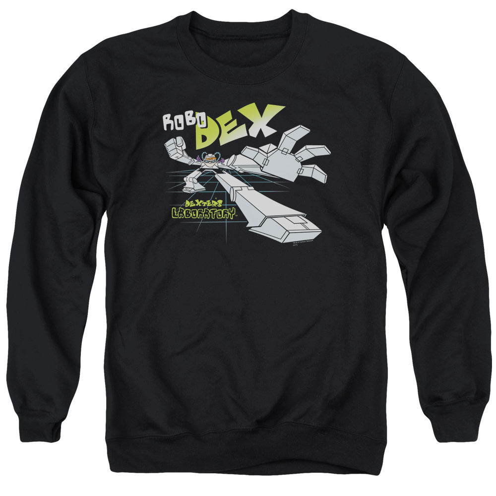 DEXTER'S LABORATORY : ROBO DEX ADULT CREW NECK SWEATSHIRT BLACK SM