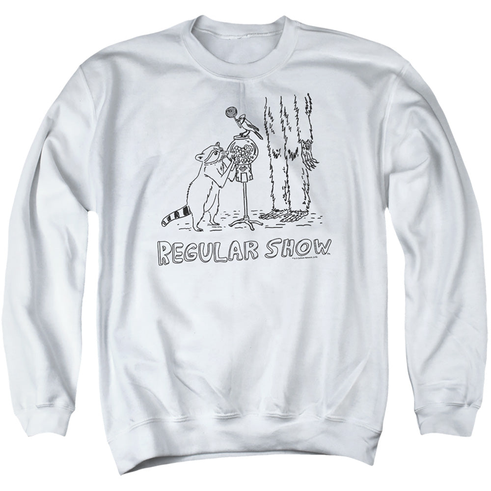 REGULAR SHOW : TATTOO ART ADULT CREW SWEAT White 2X