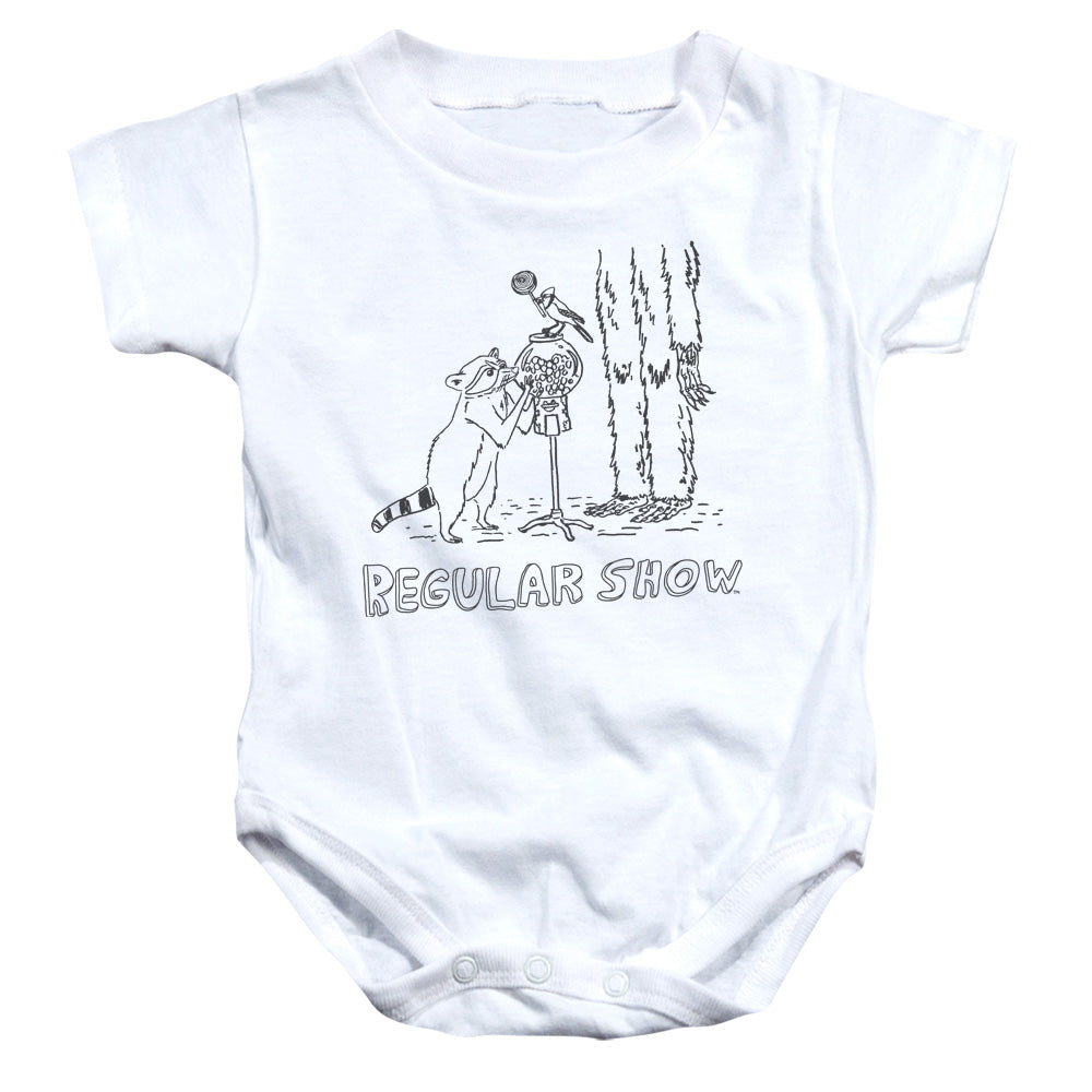 REGULAR SHOW : TATTOO ART INFANT SNAPSUIT White SM (6 Mo)