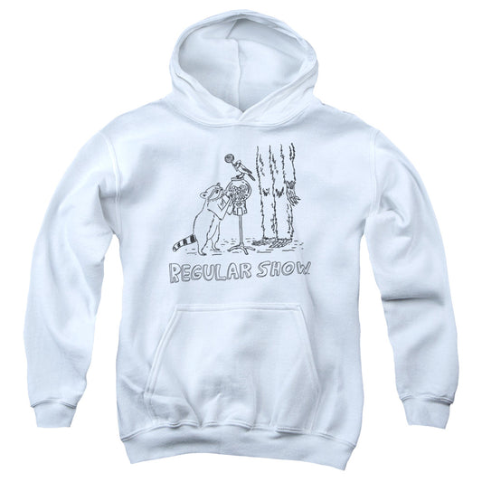 REGULAR SHOW : TATTOO ART YOUTH PULL OVER HOODIE White MD