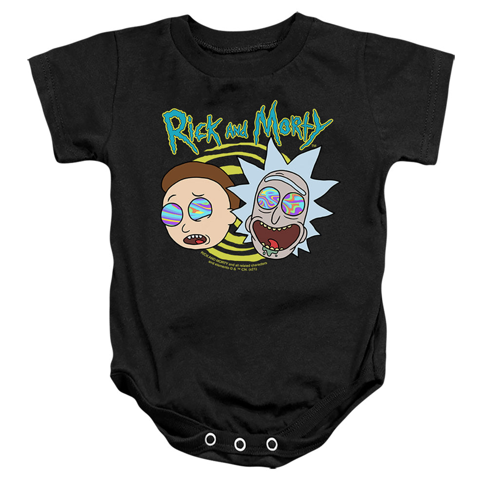 RICK AND MORTY : BLOWN MINDS INFANT SNAPSUIT Black SM (6 Mo)