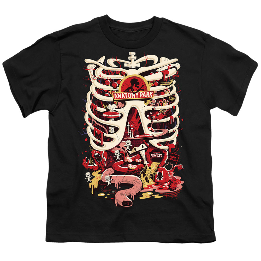 RICK AND MORTY : ANATOMY PARK LOGO S\S YOUTH 18\1 Black MD