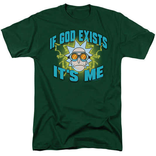 RICK AND MORTY : IF GOD EXISTS S\S ADULT 18\1 Hunter Green XL