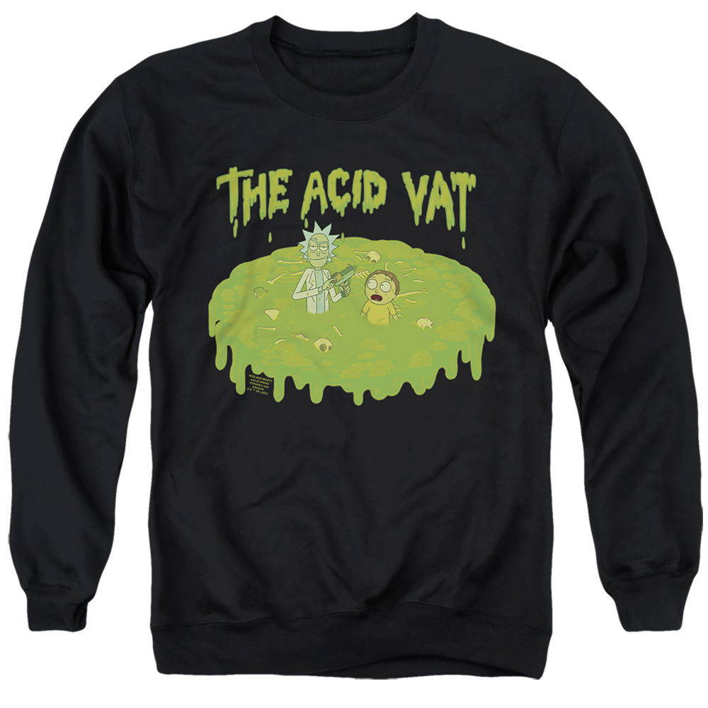 RICK AND MORTY : THE ACID VAT ADULT CREW SWEAT Black MD