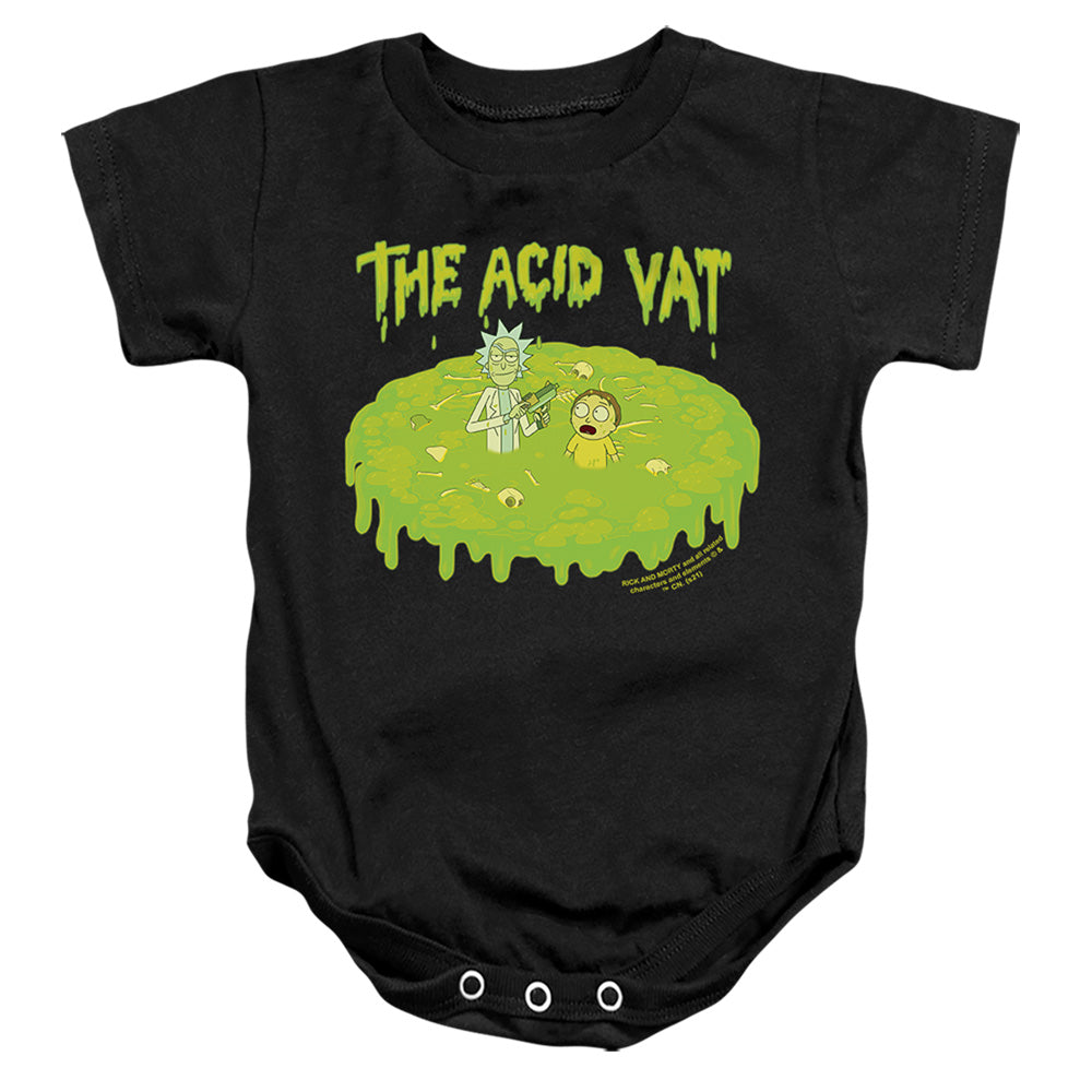 RICK AND MORTY : THE ACID VAT INFANT SNAPSUIT Black SM (6 Mo)