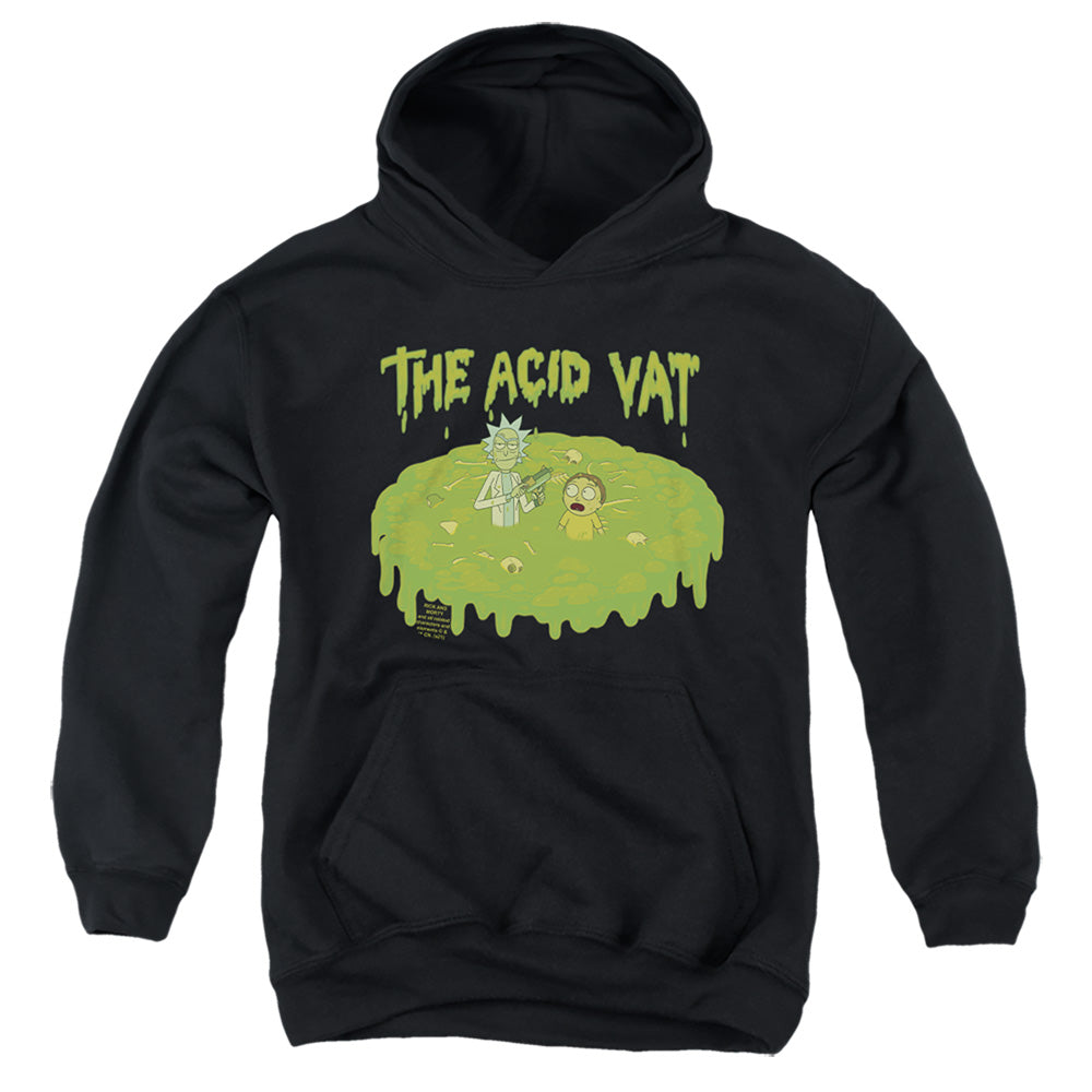 RICK AND MORTY : THE ACID VAT YOUTH PULL OVER HOODIE Black LG