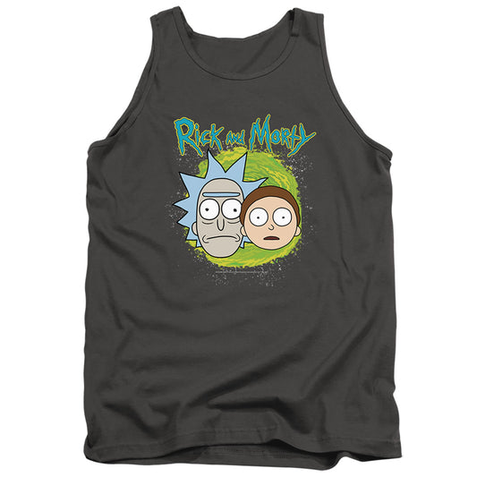 RICK AND MORTY : FLOATING HEADS ADULT TANK Charcoal 2X