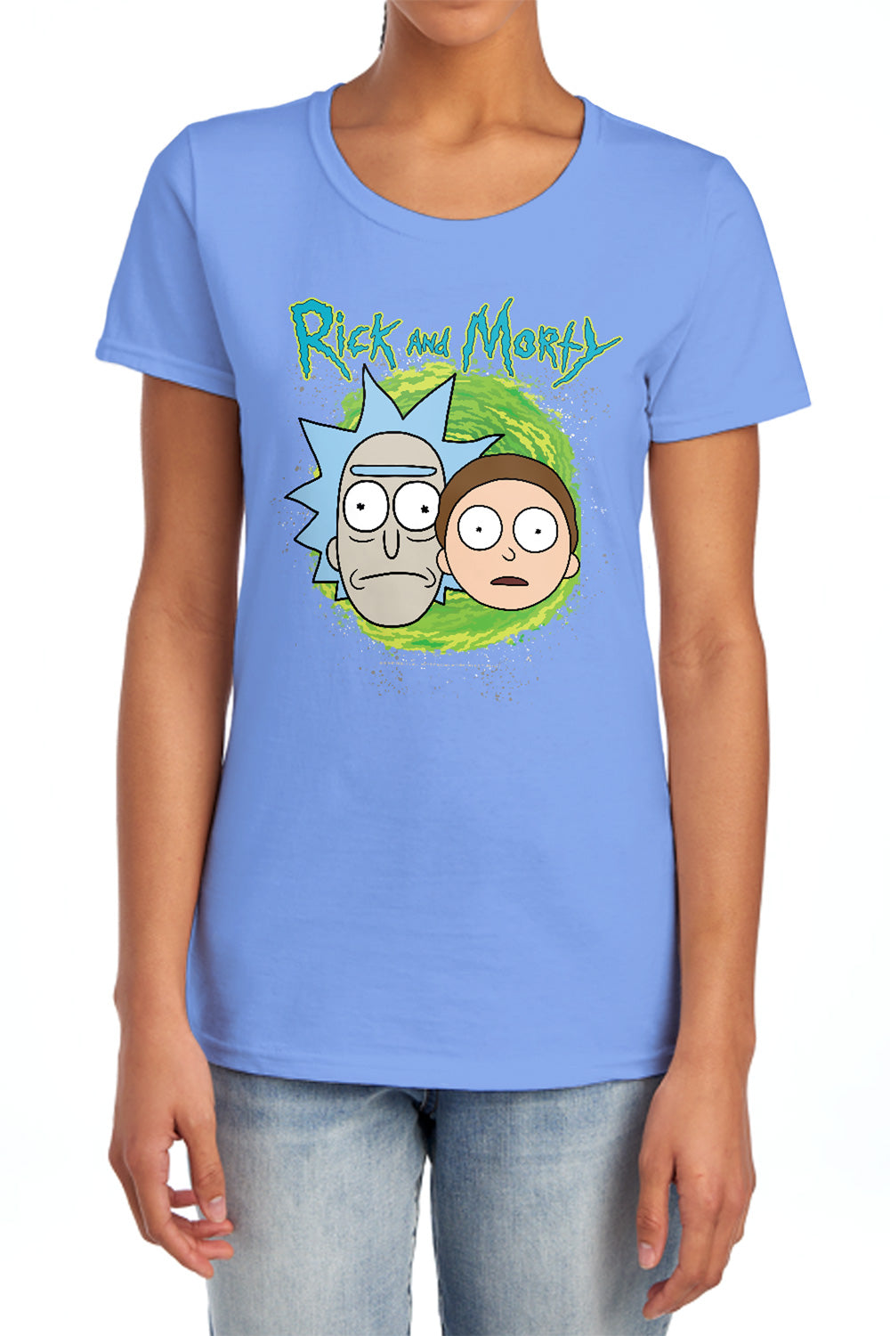 RICK AND MORTY : FLOATING HEADS WOMENS SHORT SLEEVE Charcoal 2X