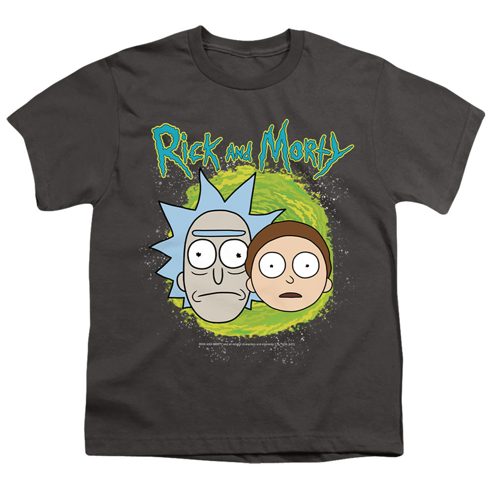 RICK AND MORTY : FLOATING HEADS S\S YOUTH 18\1 Charcoal LG