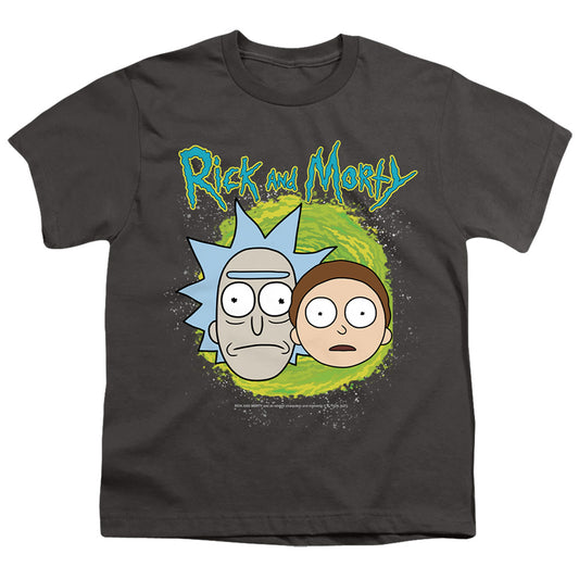 RICK AND MORTY : FLOATING HEADS S\S YOUTH 18\1 Charcoal LG