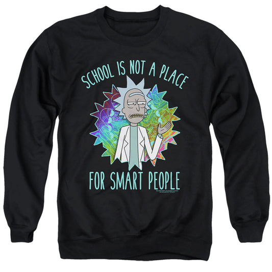 RICK AND MORTY : SCHOOL ADULT CREW SWEAT Black 2X