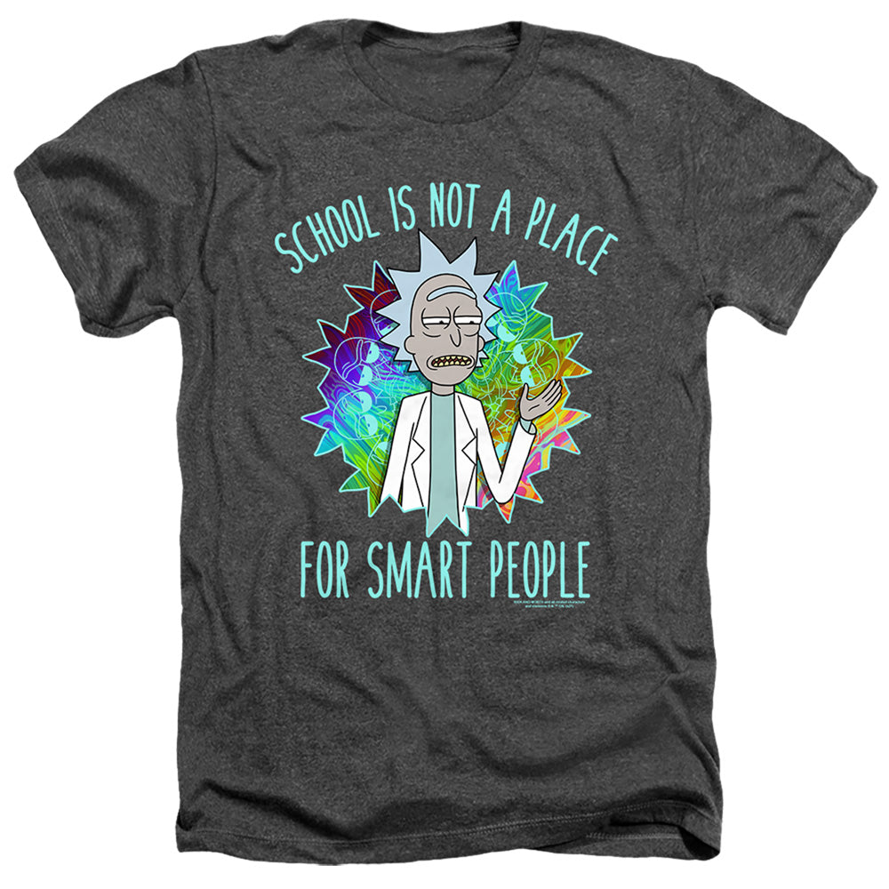 RICK AND MORTY : SCHOOL ADULT HEATHER Black 2X