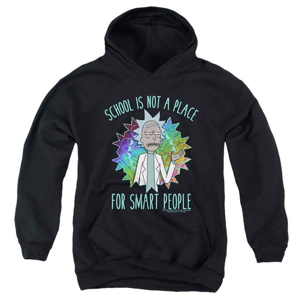 RICK AND MORTY : SCHOOL YOUTH PULL OVER HOODIE Black LG