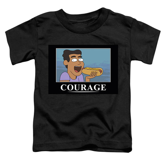 RICK AND MORTY : COURAGE POSTER S\S TODDLER TEE Black LG (4T)