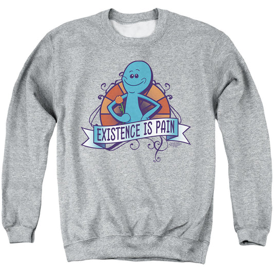 RICK AND MORTY : EXISTENCE IS PAIN ADULT CREW SWEAT Athletic Heather 2X