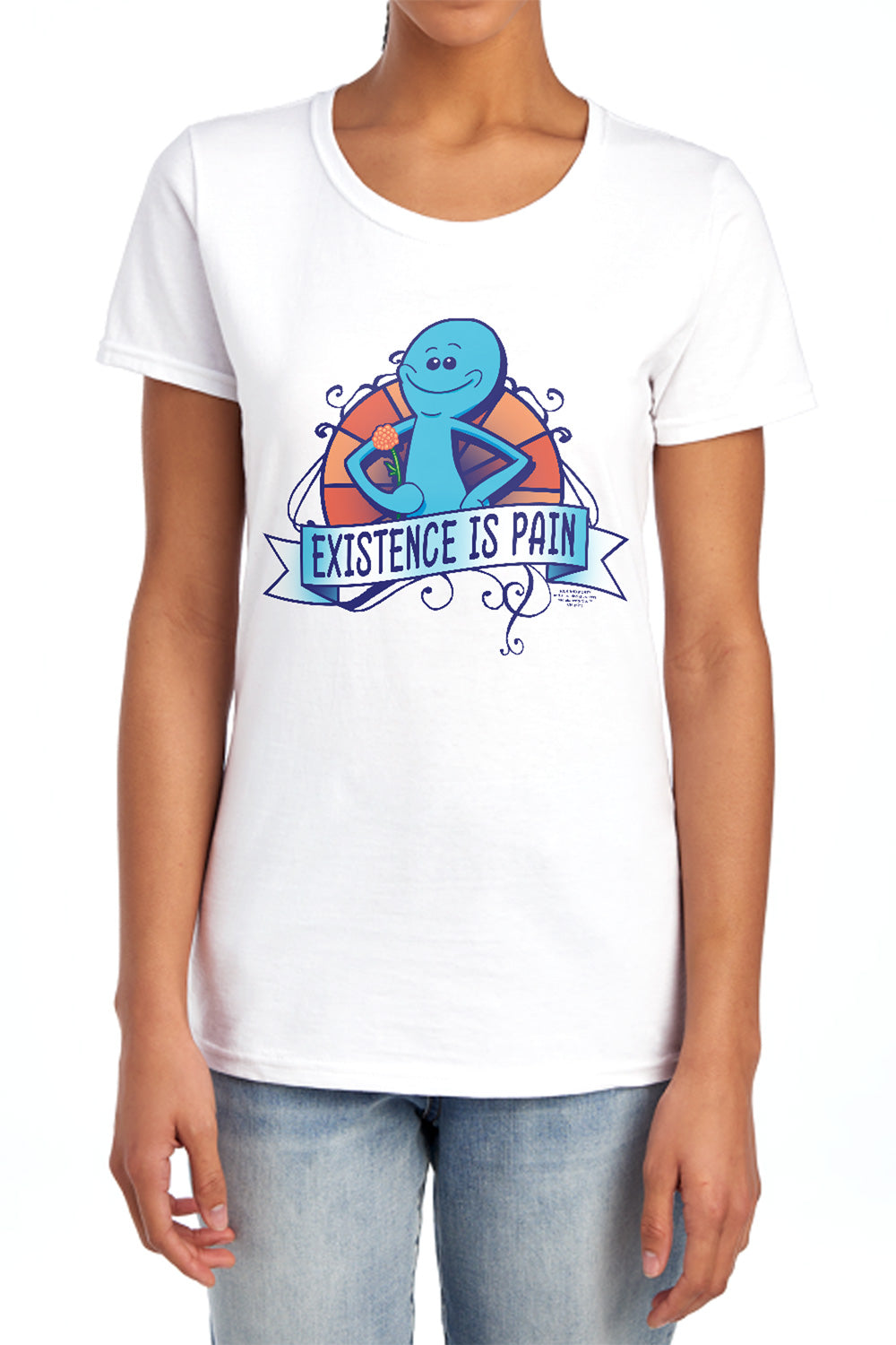 RICK AND MORTY : EXISTENCE IS PAIN WOMENS SHORT SLEEVE Athletic Heather 2X